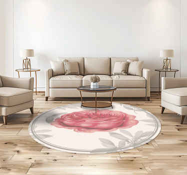 Vinyl Teppich Wohnzimmer rosane Rose - TenStickers