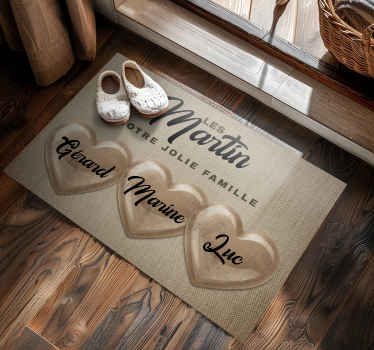 Tapis vinyle entrée notre charmante famille - TenStickers