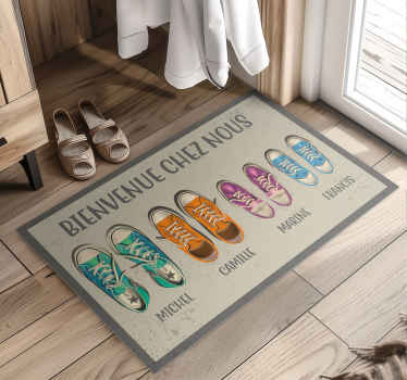 Tapis vinyle entrée chaussures de bienvenue - TenStickers