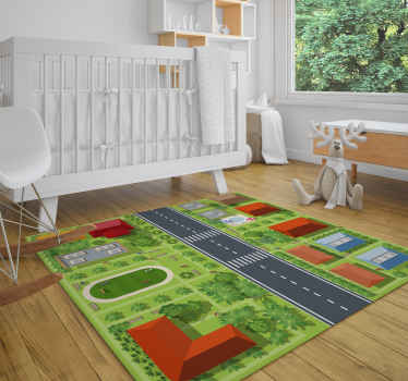 Speels stadsbeeld vinyl tapijt kind - TenStickers