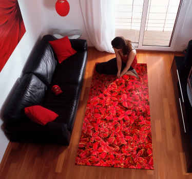 Tapete vinílico vermelho padrão de pétala - TenStickers