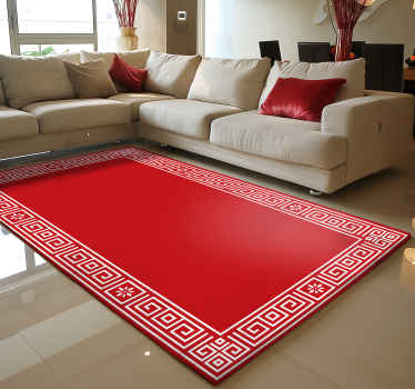 Vinyl Teppich rot klassisches griechisches design - TenStickers