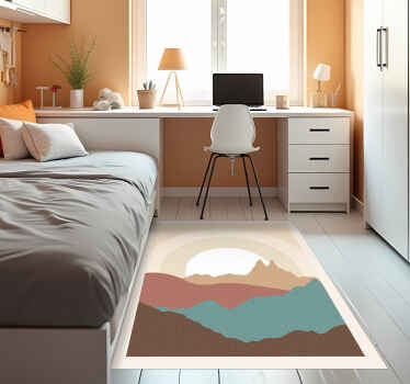 Tapis vinyle nature couches de montagne abstraites - TenStickers