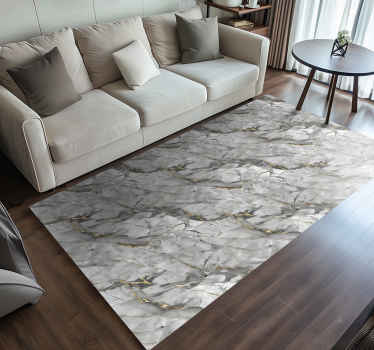 Tapis vinyle marbre gris et or - TenStickers