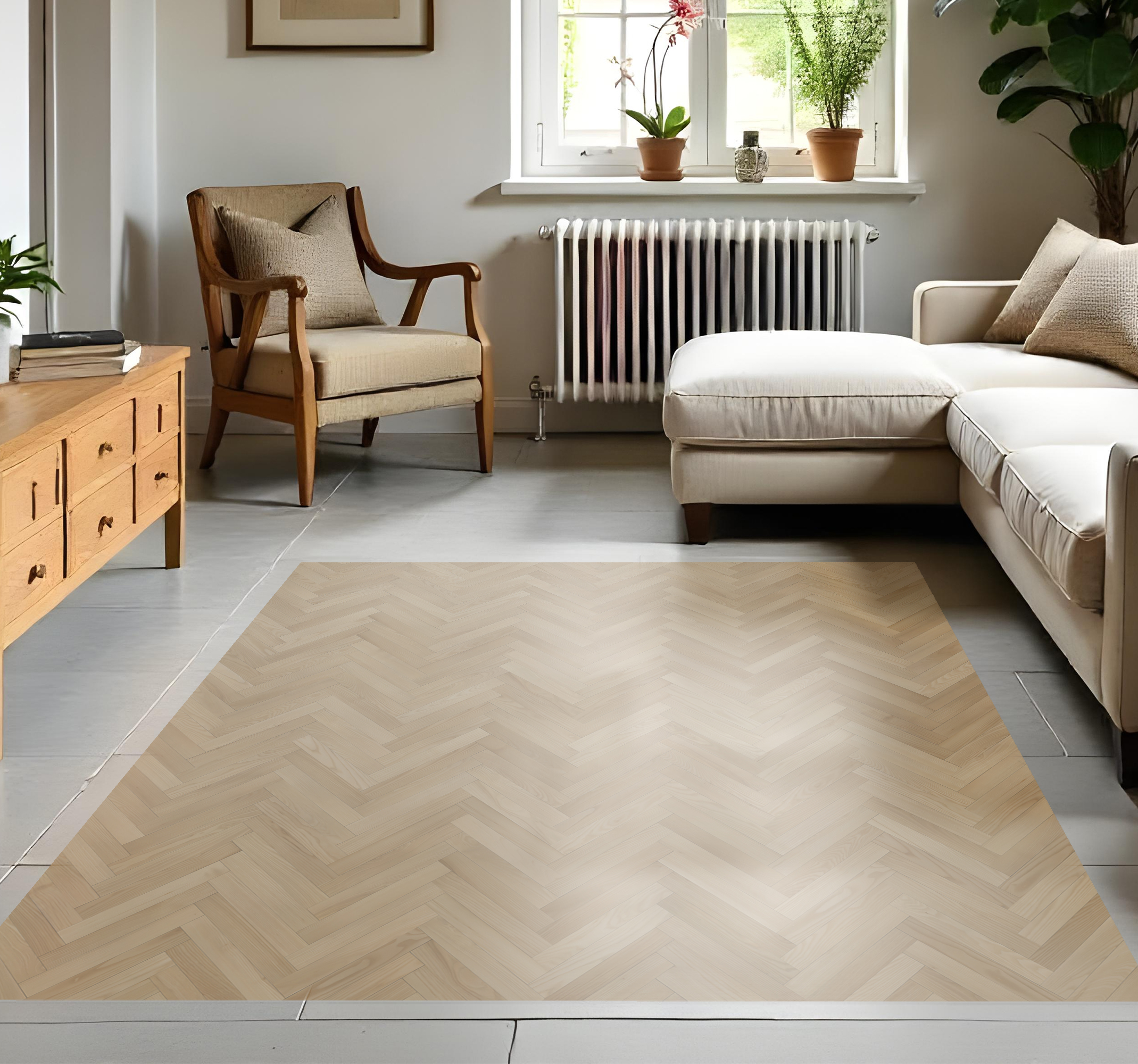 Tapis vinyle imitation parquet dalles en bois