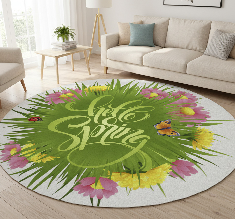 Vinyl tapijt bloemen en planten lentebloemen