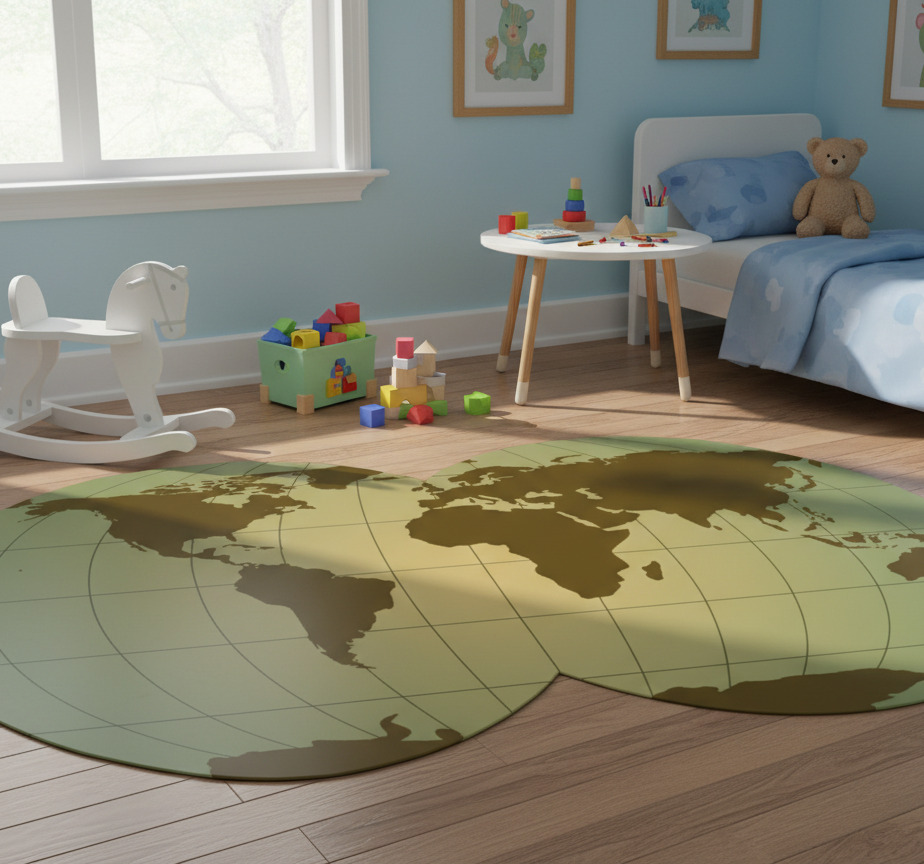 Tenstickers Vinyl tapijt wereldkaart vinilo mapa mundi esfera