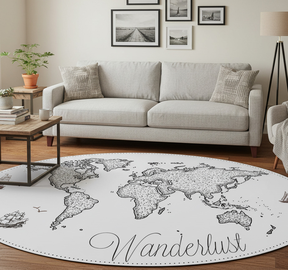 Tenstickers Vinyl tapijt wereldkaart vinilo wanderlust wereldkaart