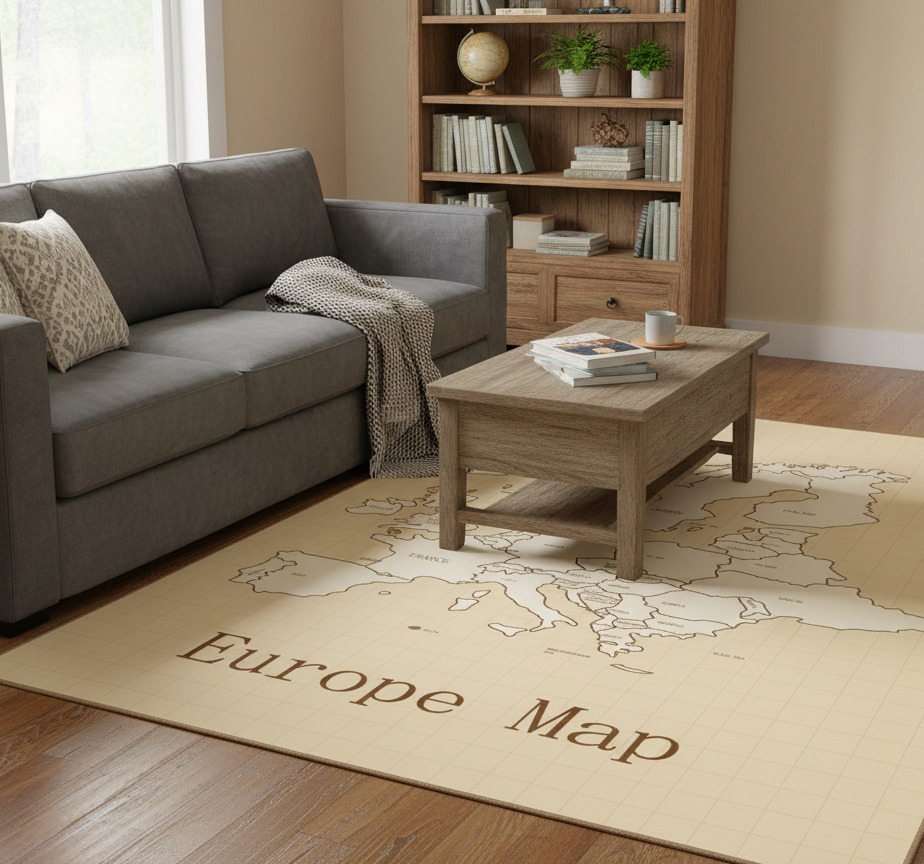 Tenstickers Vinyl tapijt wereldkaart vintage europa