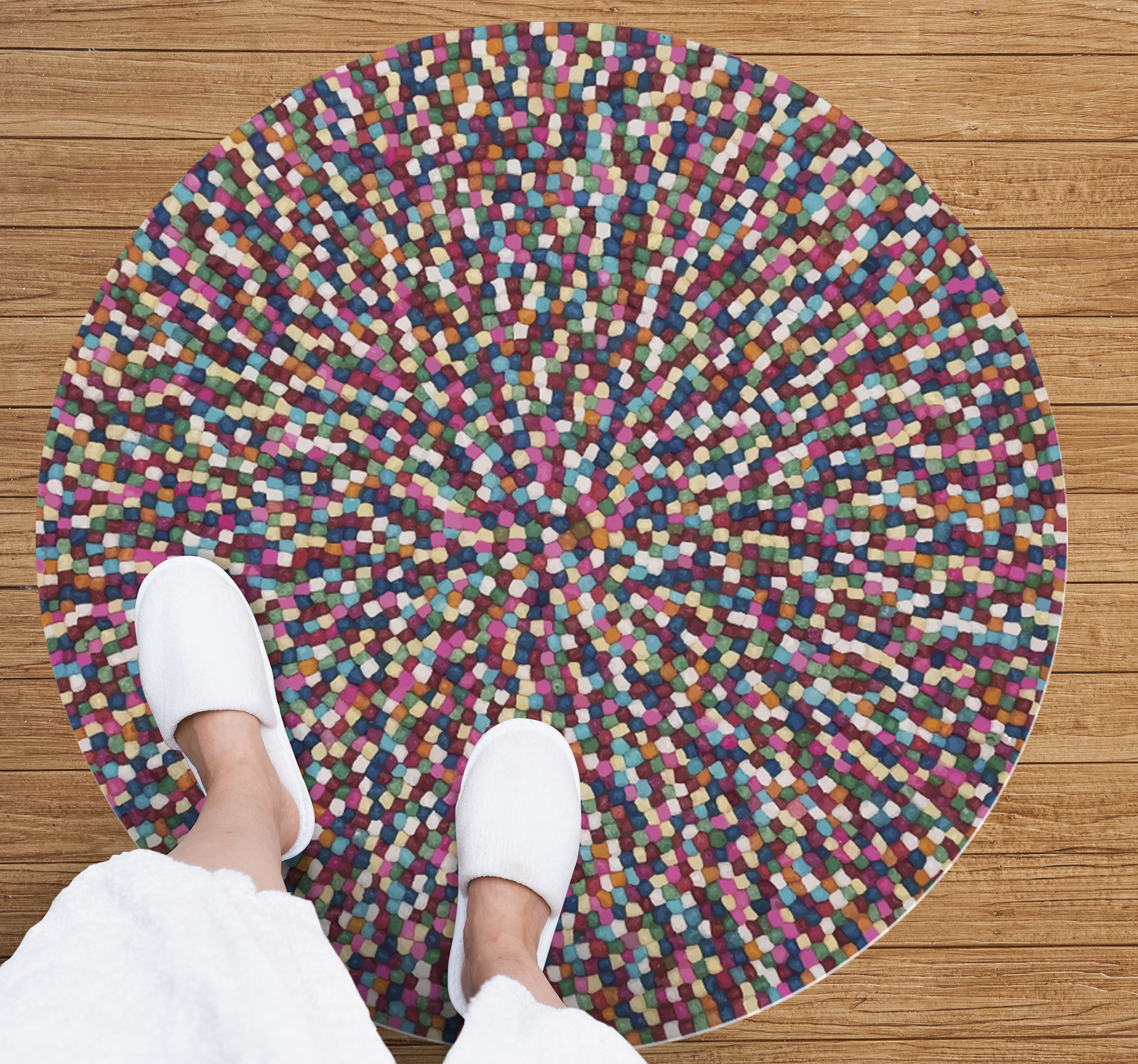 Alfombra vinílica mosaico manchas étnicas