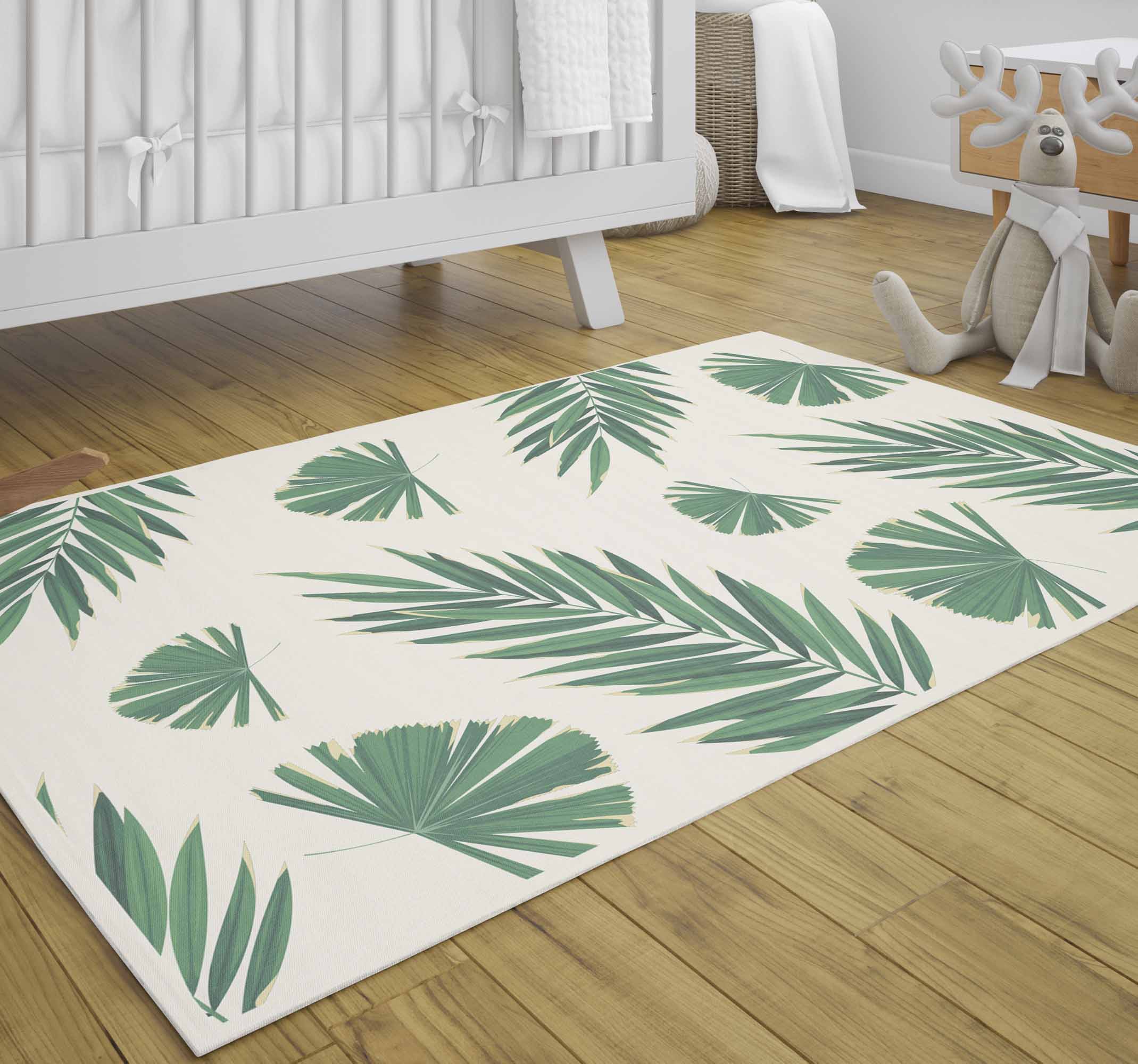 Alfombra vinílica plantas de hojas tropicales
