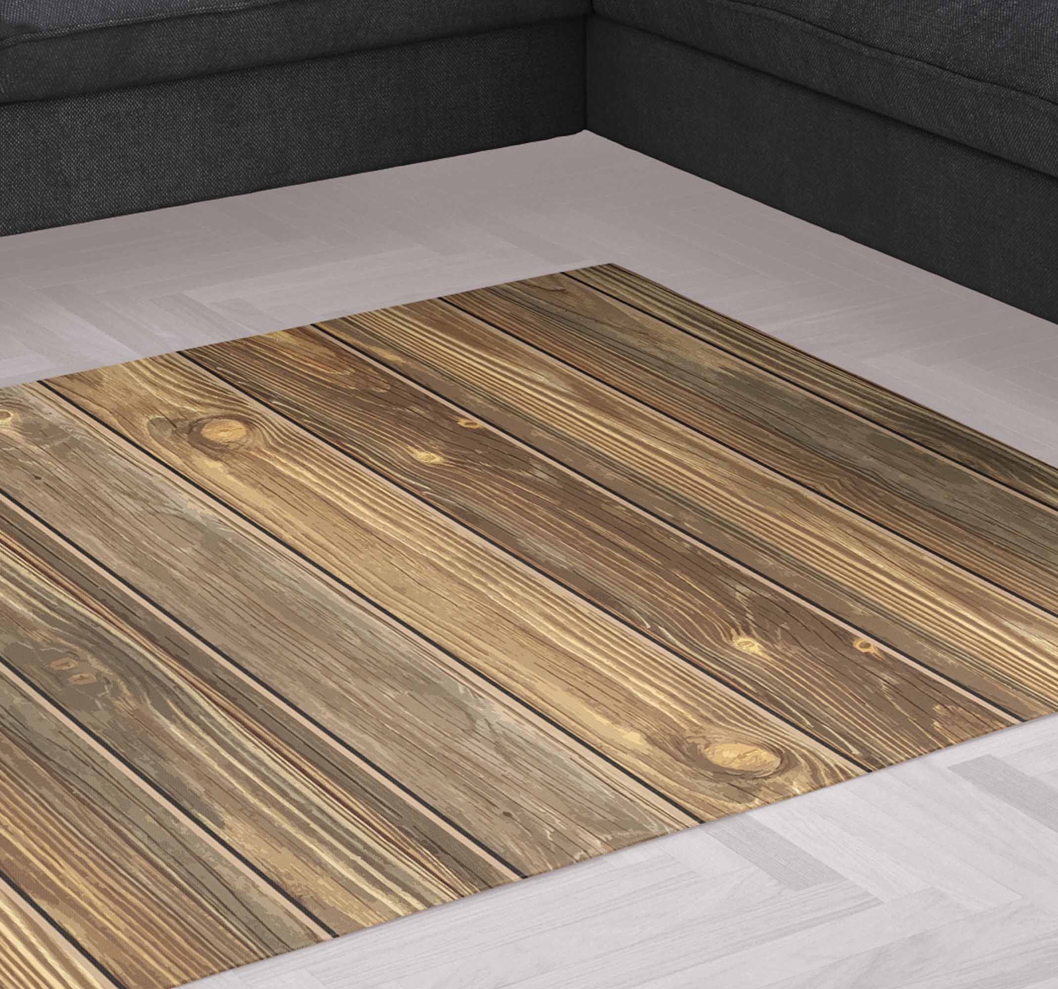 Alfombra vinílica madera tonos marrones