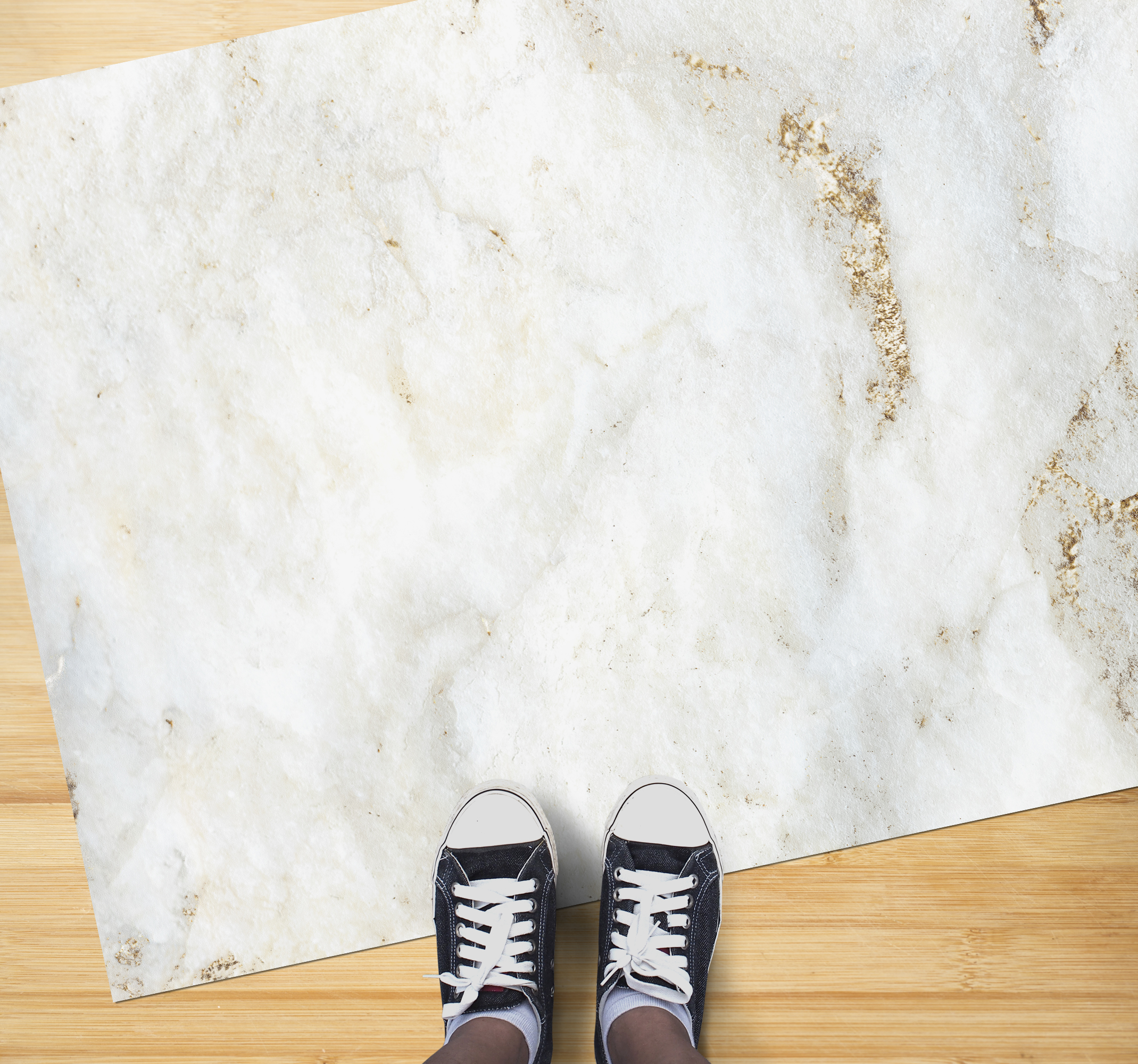 Alfombra de vinilo textura piedra Mármol blanco y dorado