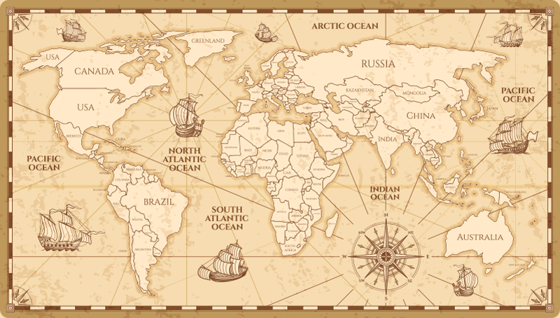 Tapis vinyle de voyage carte du monde - TenStickers