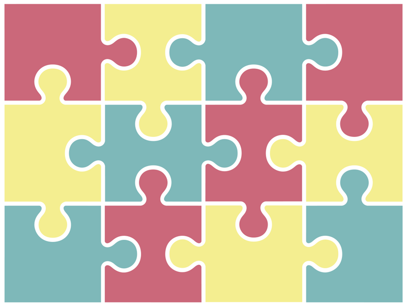 Tons pastel jeu de puzzle tapis en autocollant - TenStickers