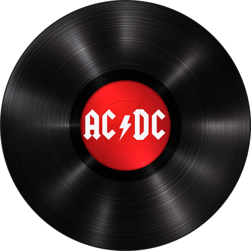 Tapis vinyle vintage acdc rock music - TenStickers