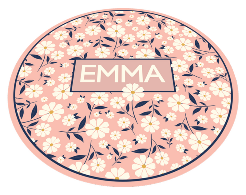 Personnalised floral personalised vinyl rug TenStickers