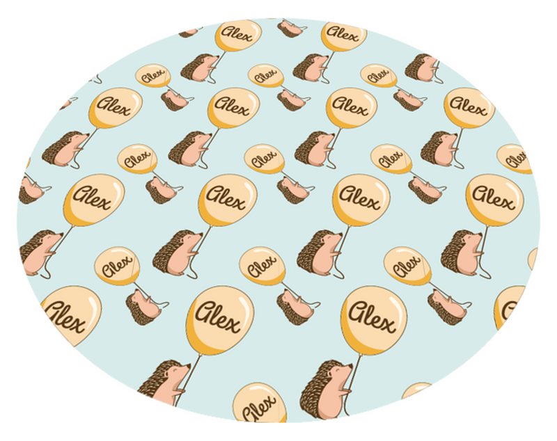Porco-espinho com balão e nome animal tapete de vinil TenStickers. Porco-espinho com balão e nome animal tapete de vinil. Tapete de vinil circular bonito com balões de sinalização de porco-espinho com nome personalizado. O produto é fácil de manter e de boa qualidade.