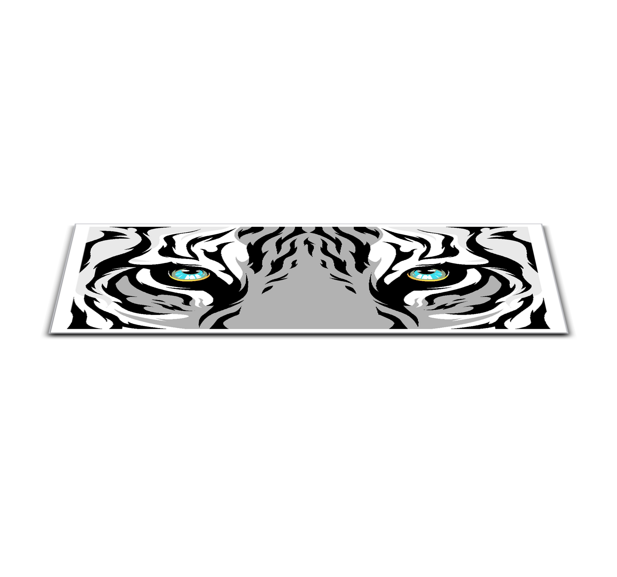 Tapis Vinyl Animal Tigre Aux Yeux Bleus Tenstickers