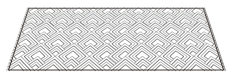 Panorama black and white geometry modern vinyl rug TenStickers