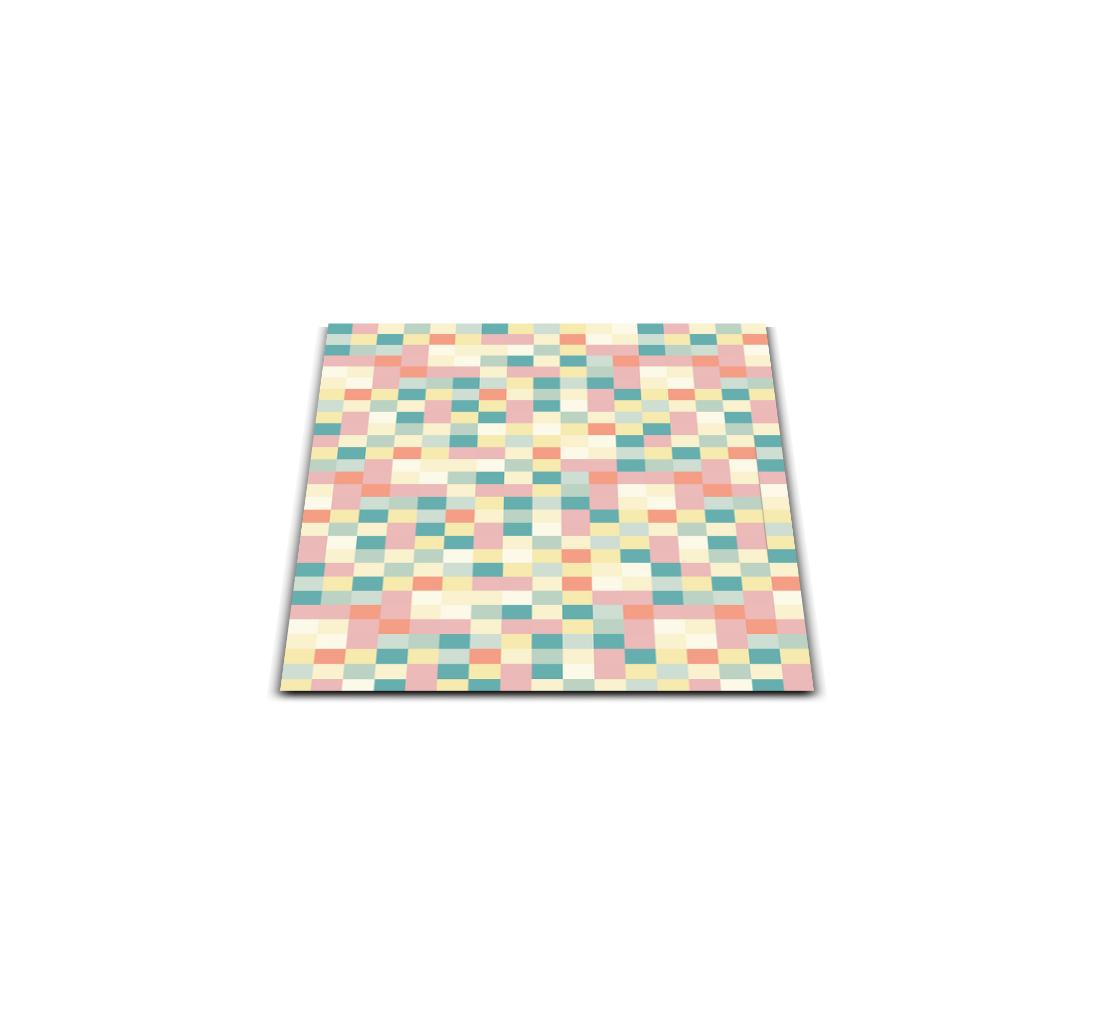 Multicolor Grid stripes vinyl rug