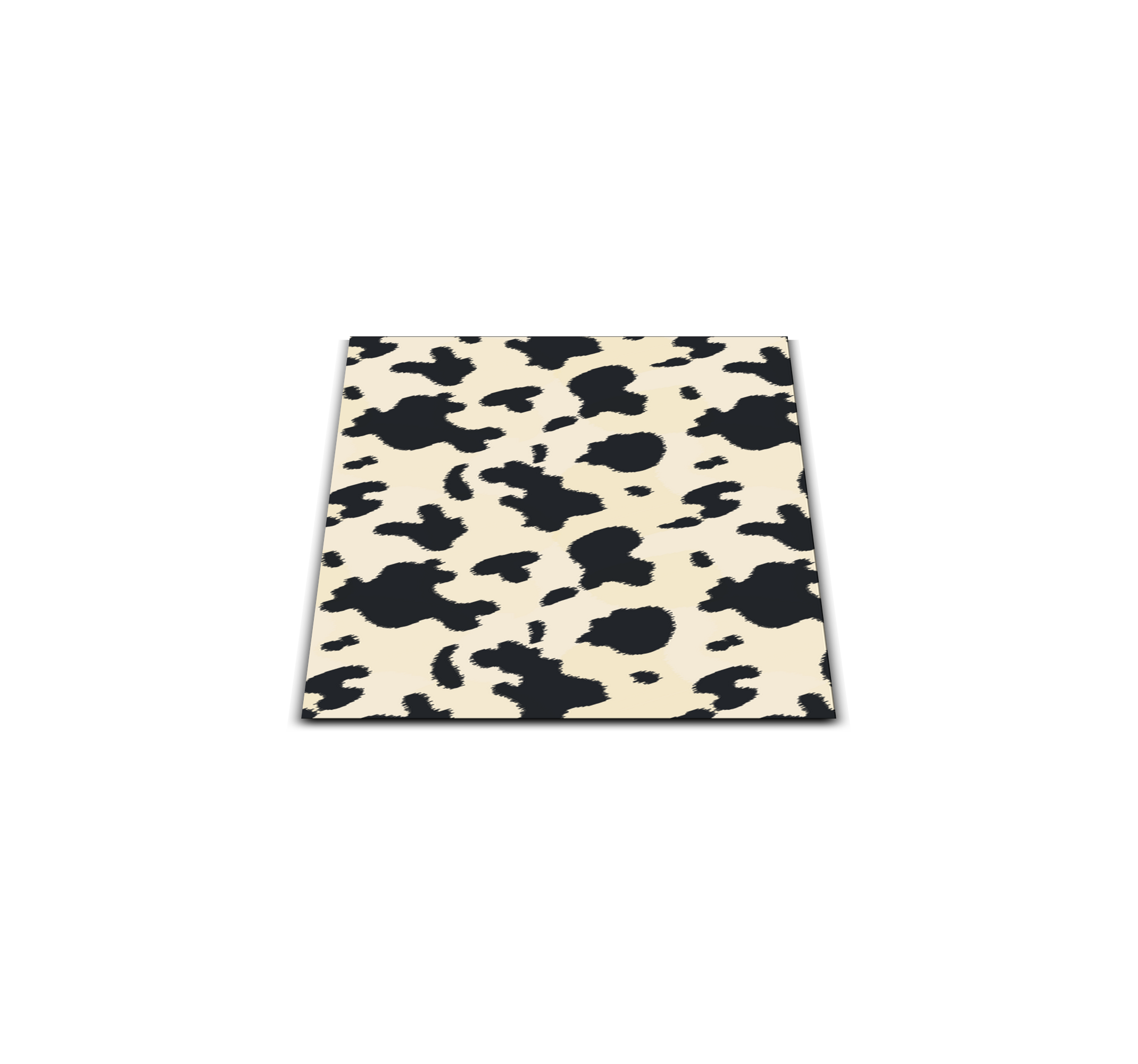 Black and white cow animal print vinyl carpet