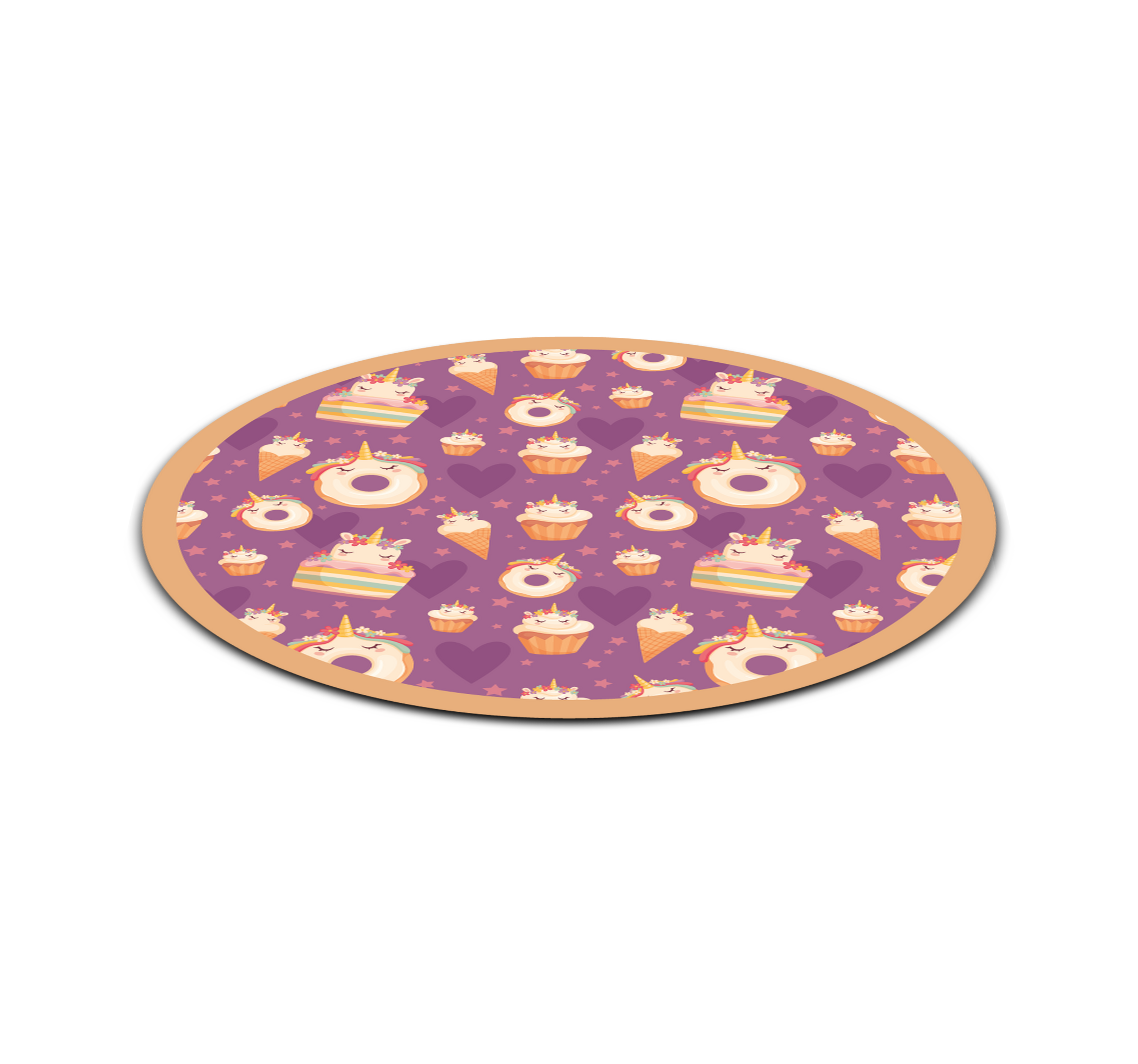 Unicorn Treats Round kids vinyl rug