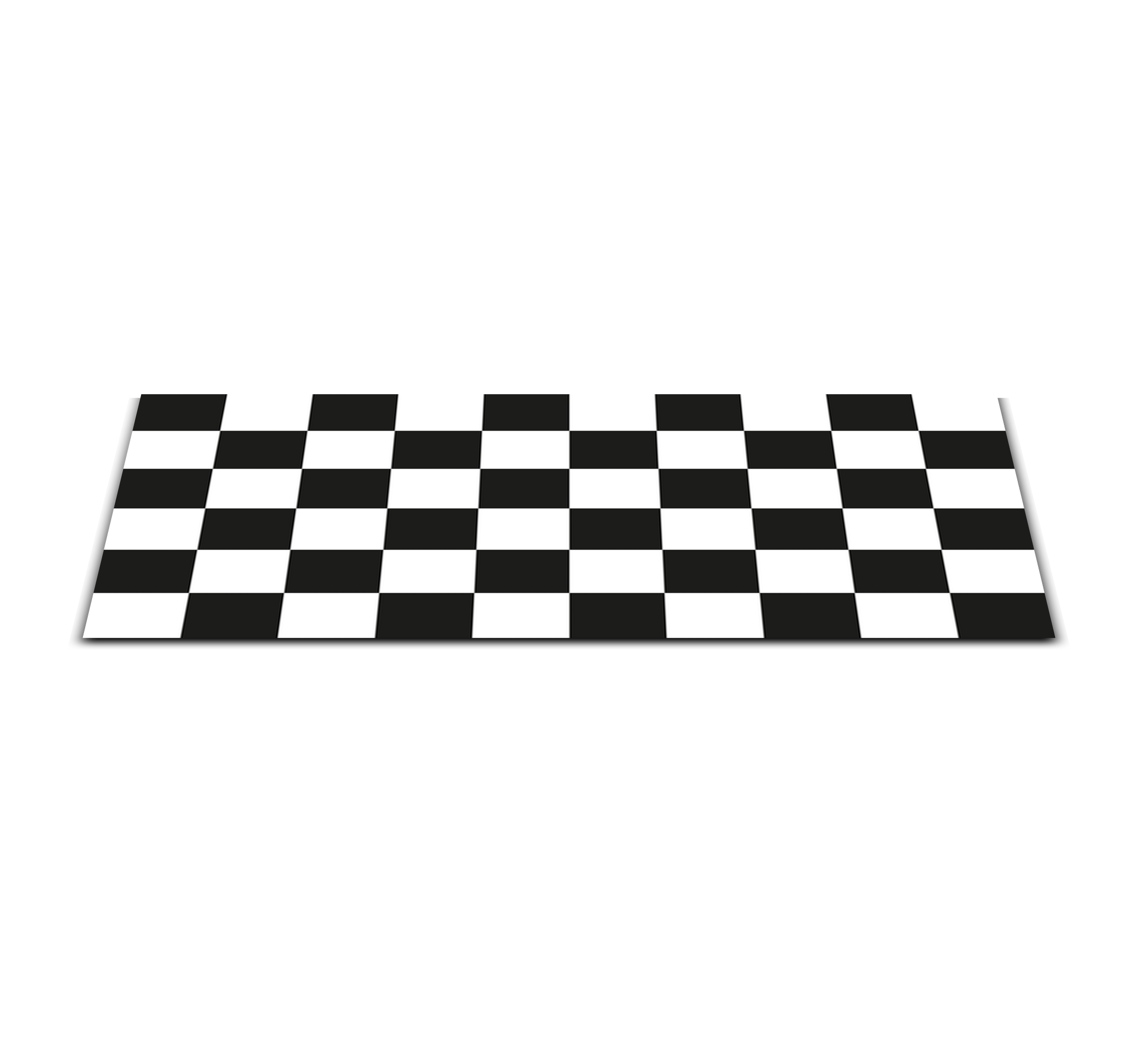 checkerboard black and white tile mat - TenStickers