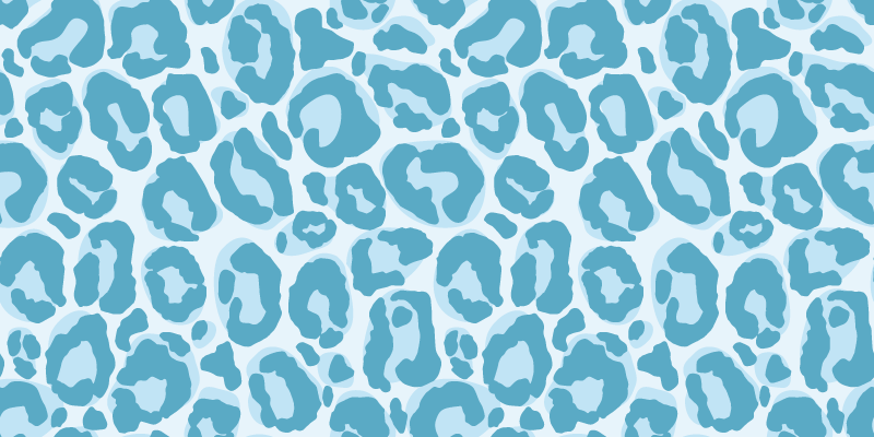 Blue leopard print animal print carpet - TenStickers