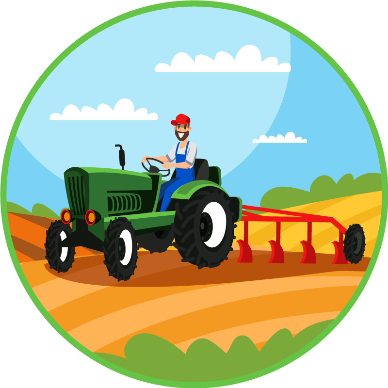 Alfombra vinílica infantil Patrón de tractor colorido - TenVinilo