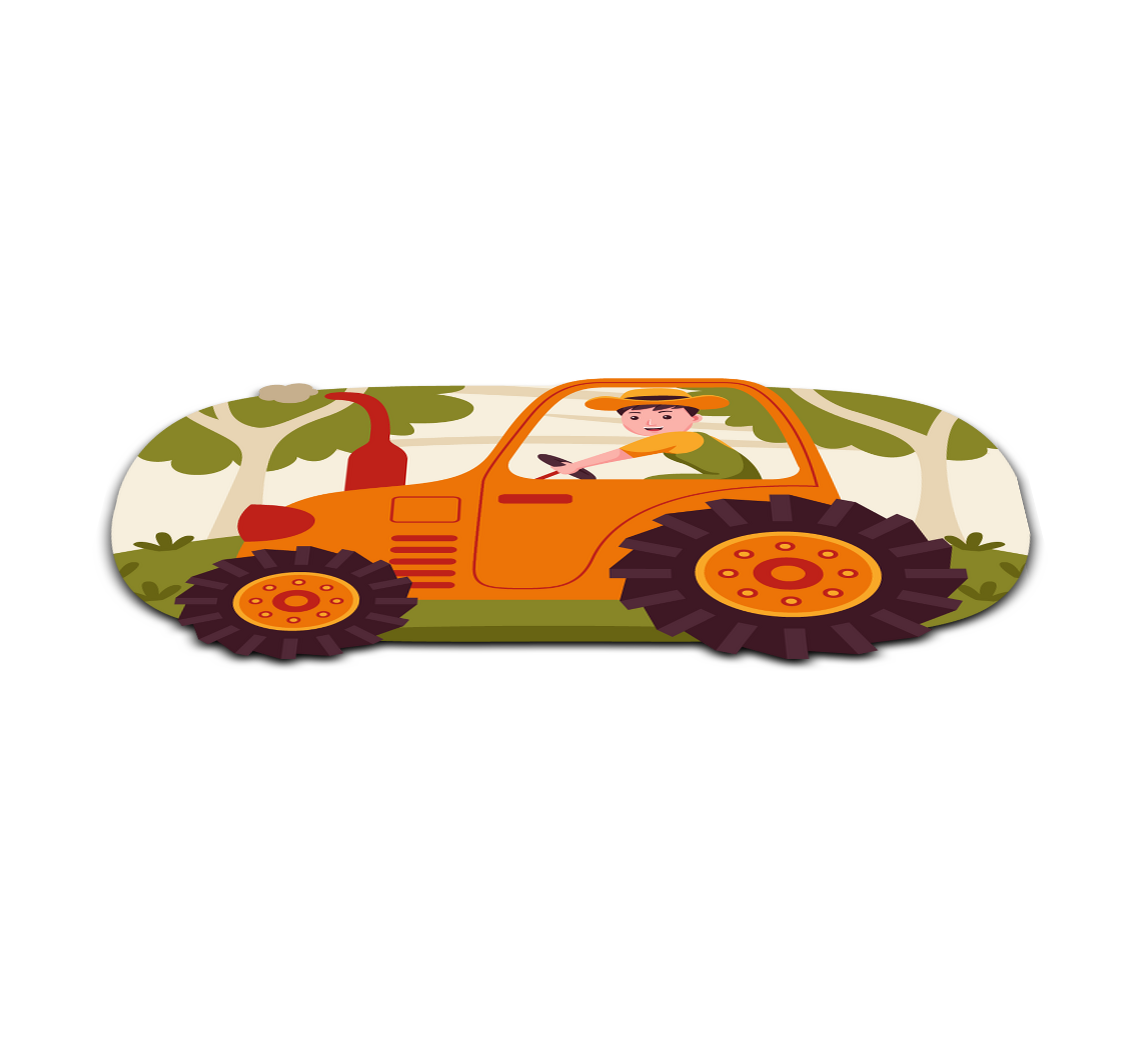 orange tractor clipart