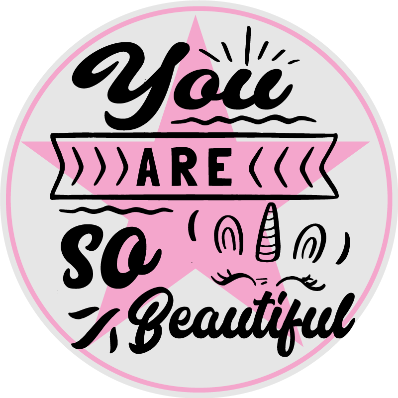 You Are So Beautiful Unicorn Smile Vinyl Rug Tenstickers