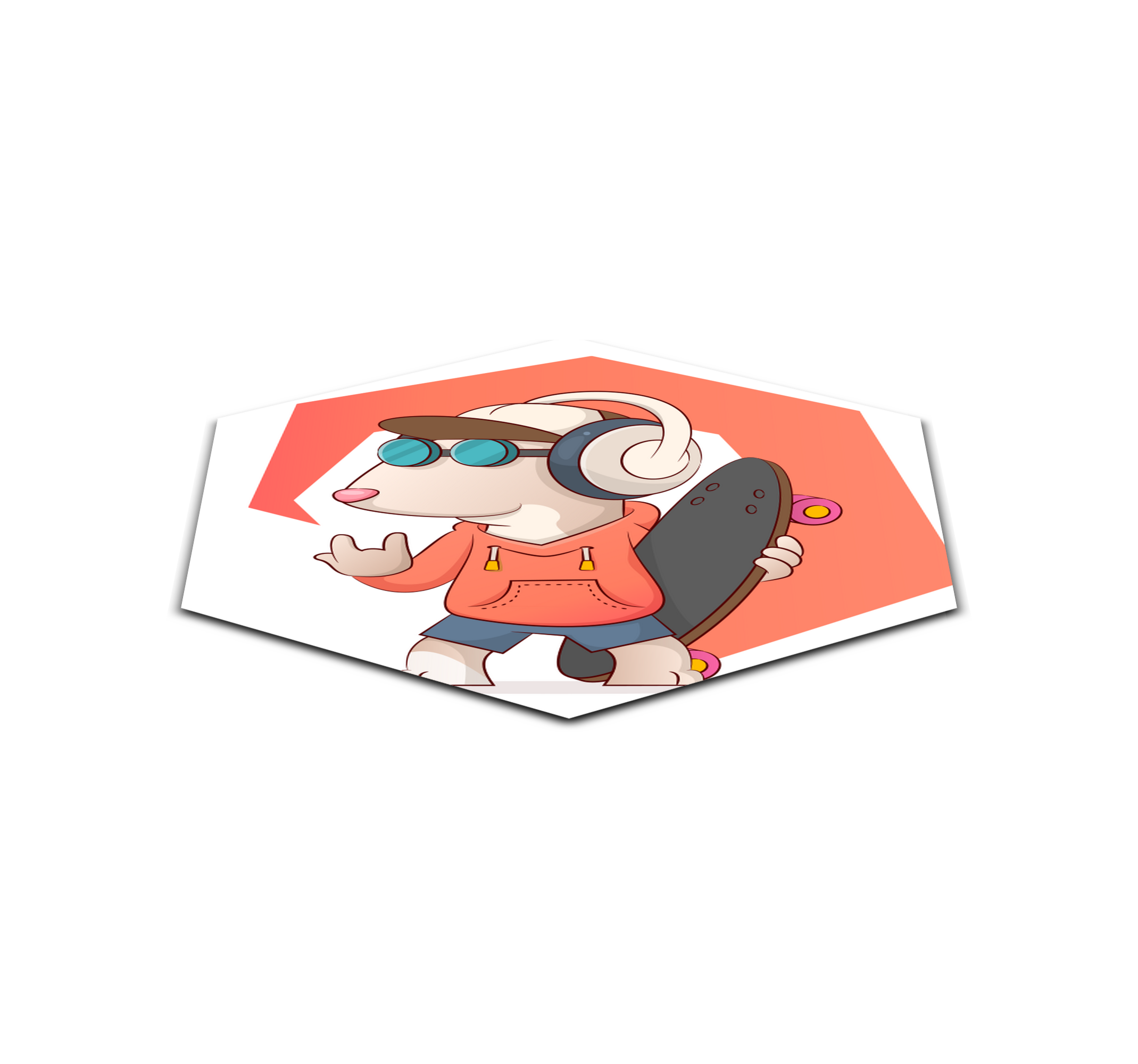 Skater Mouse Illustration kids vinyl rug - TenStickers