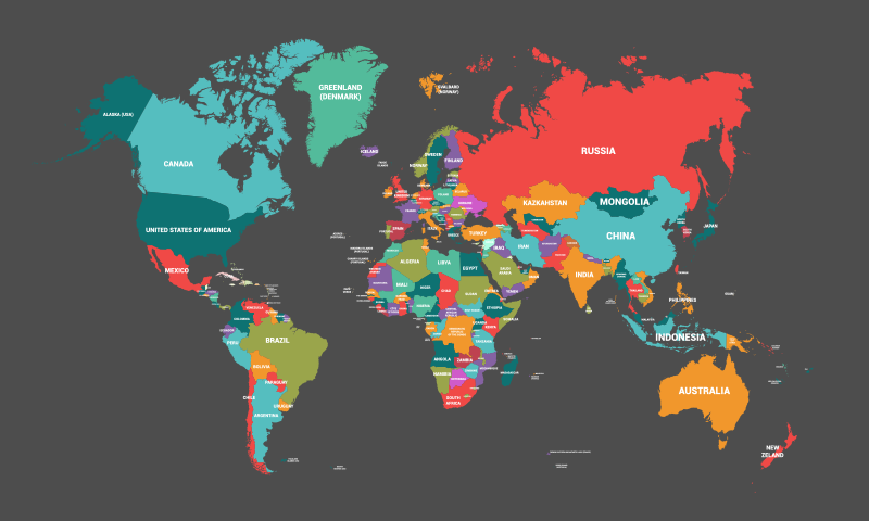 Tapis vinyle carte du monde - planisphère - TenStickers