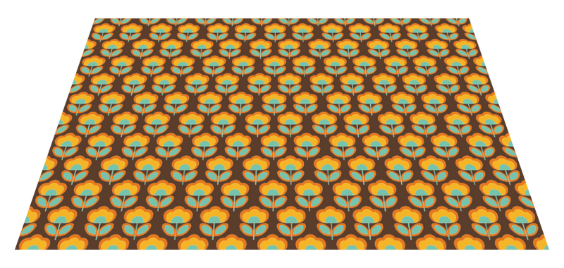 70s flowers with leaves flower rug TenStickers