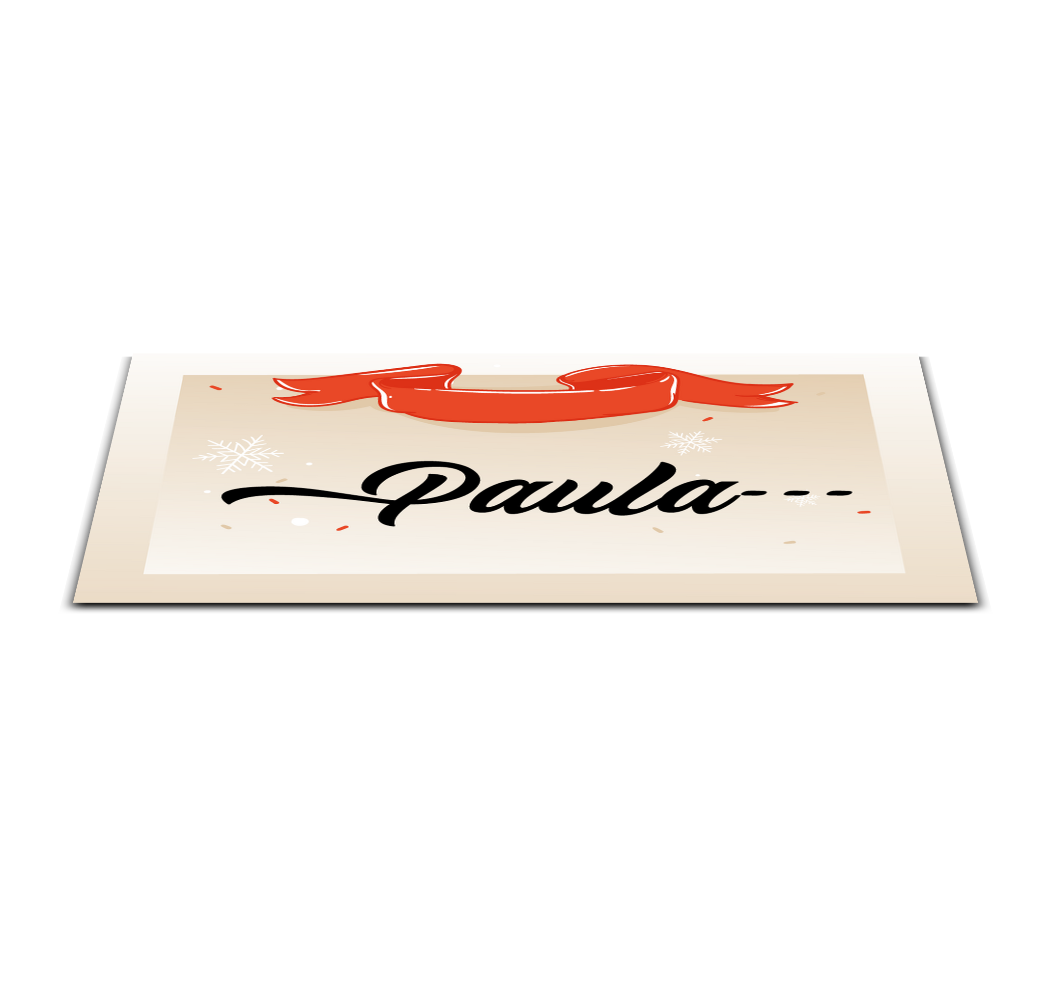 Beige design brugerdefineret navn jule vinyltæppe - TenStickers