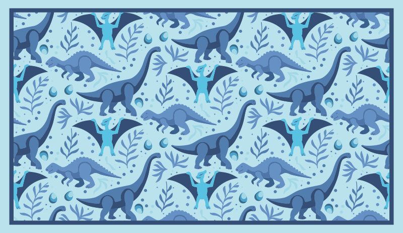 Alfombra de vinilo bebé Dinosaurios azules - TenVinilo