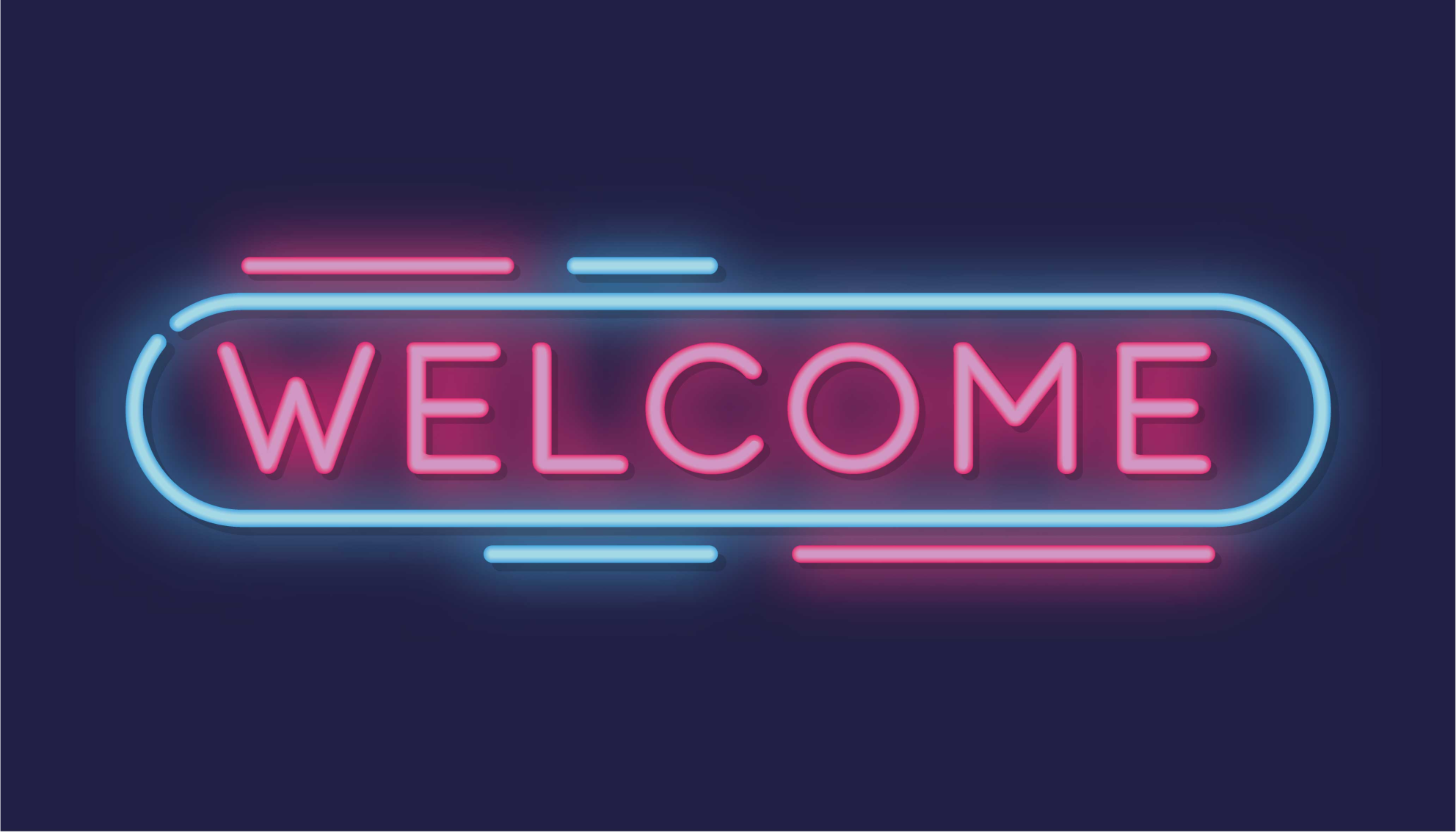 Welcome neon design entrance hall rug - TenStickers