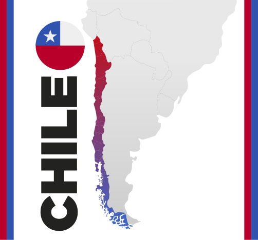 Geographic Shape Of Chile Vinyl Map Rug TenStickers   47189 