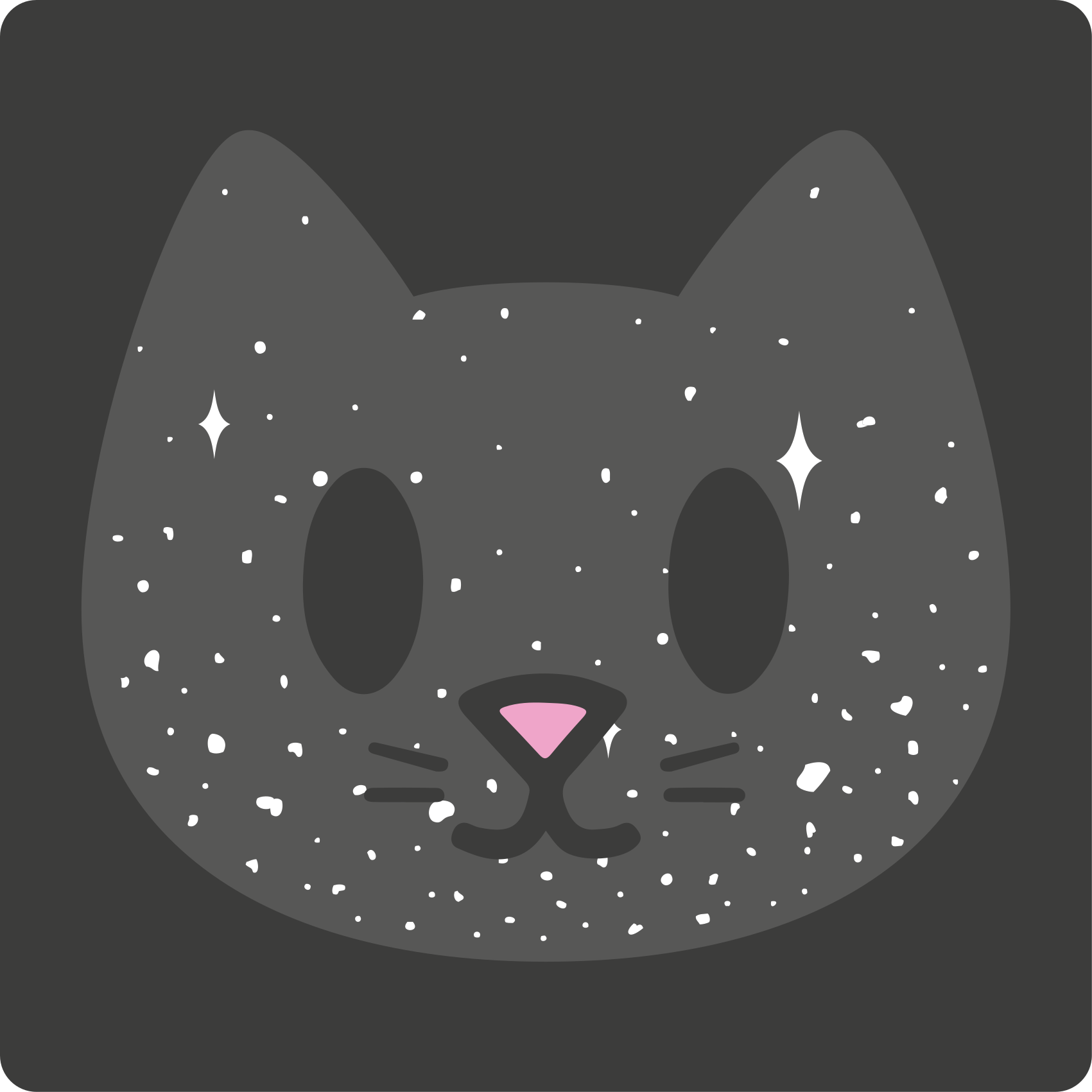 Grå kat med en lyserød næse firkantet tæppe - TenStickers