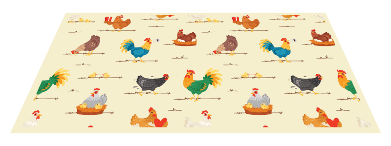 鶏の漫画のキャラクターのパターン動物の敷物 Tenstickers