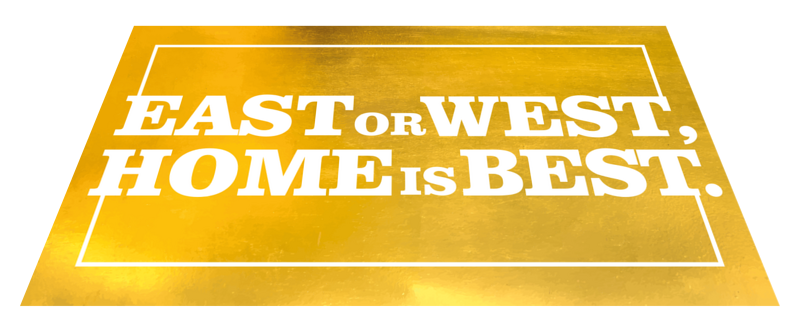 East or west home is best golden custom rug TenStickers