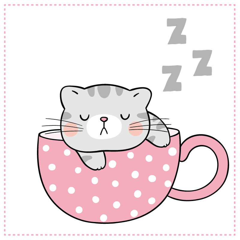 Gato fofo dormindo ícone dos desenhos animados ilustração tapete -  TenStickers