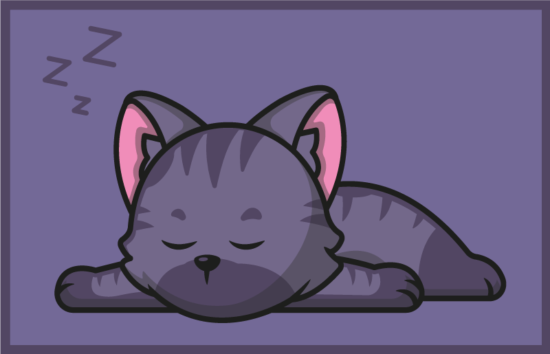 Gato fofo dormindo ícone dos desenhos animados ilustração tapete