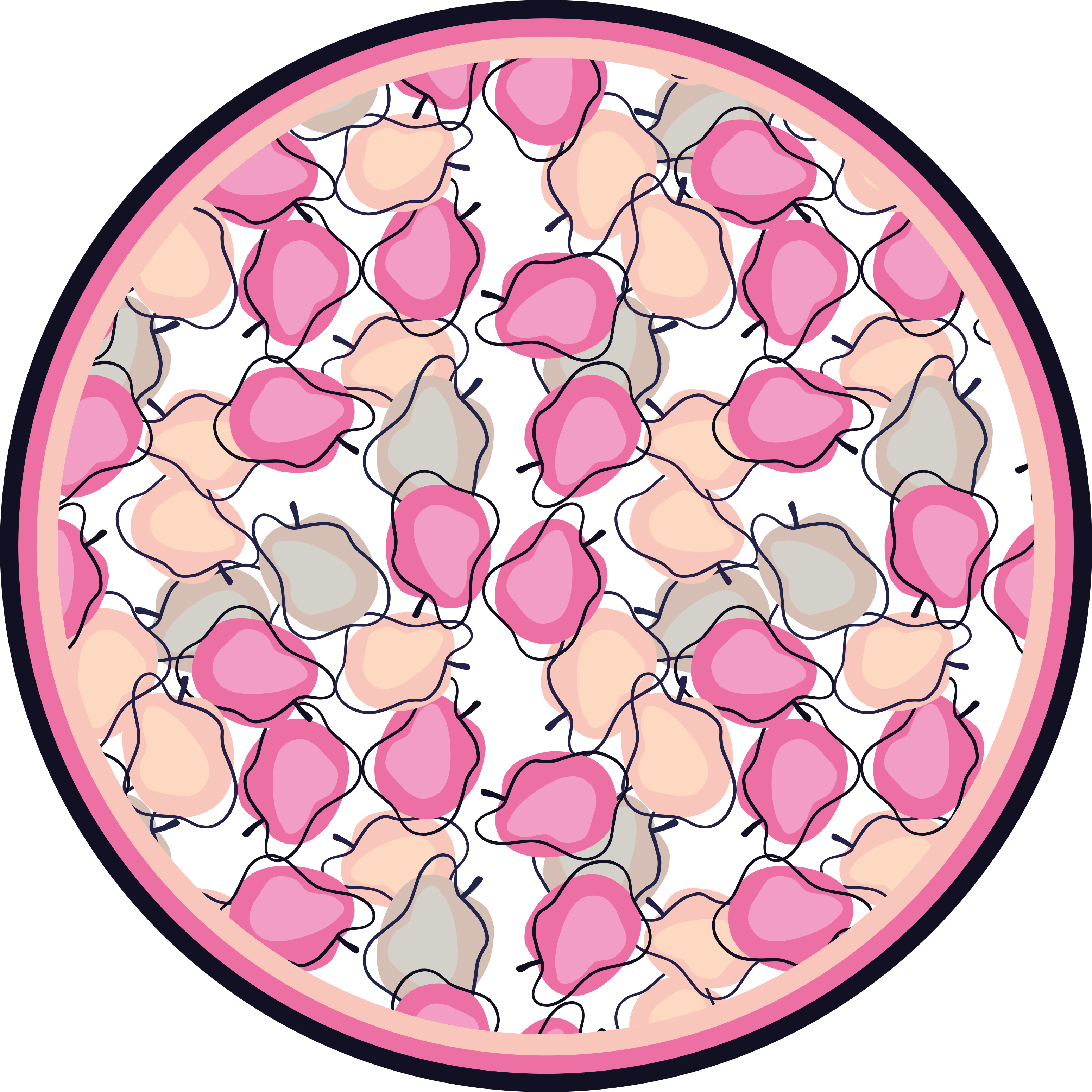Vzorec z roza sadnimi kuhinjskimi tlemi - TenStickers