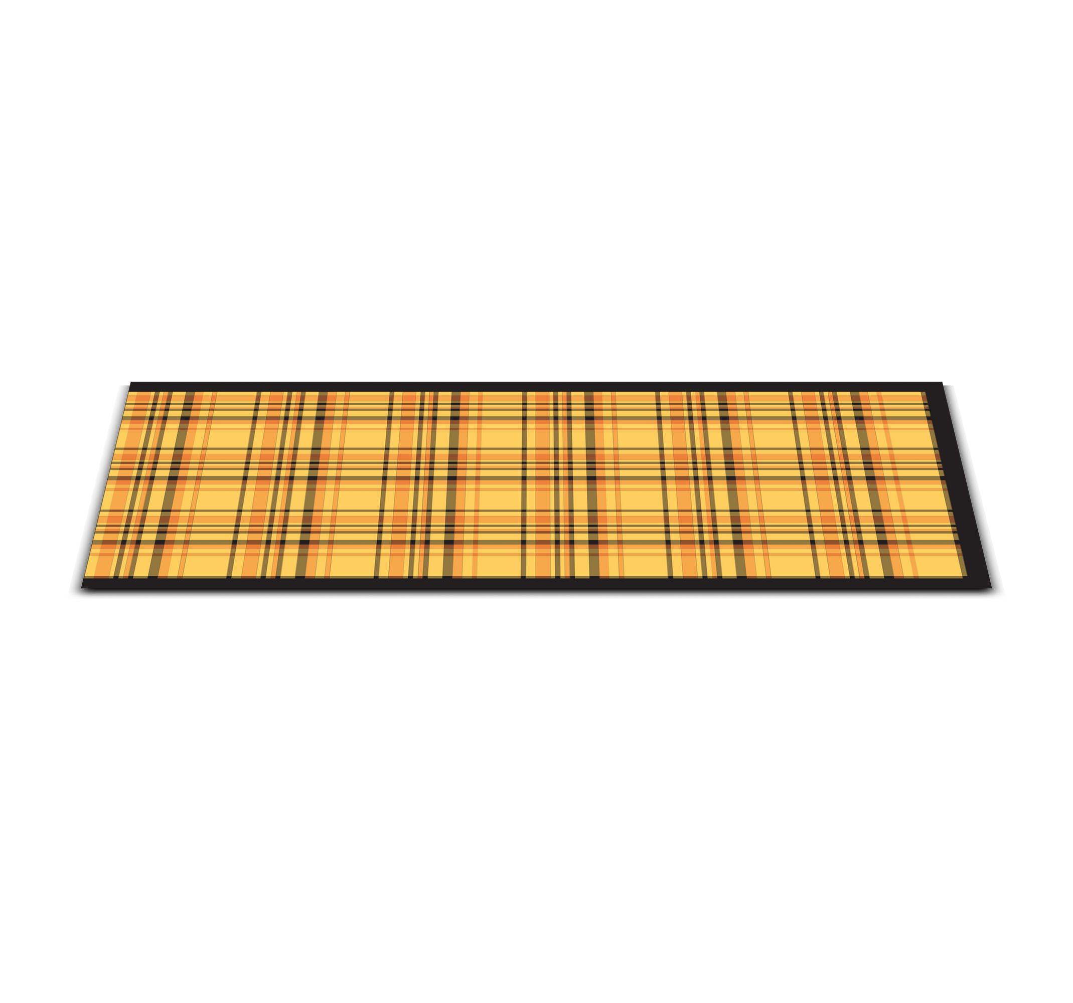 Yellow plaid pattern living room carpet - TenStickers