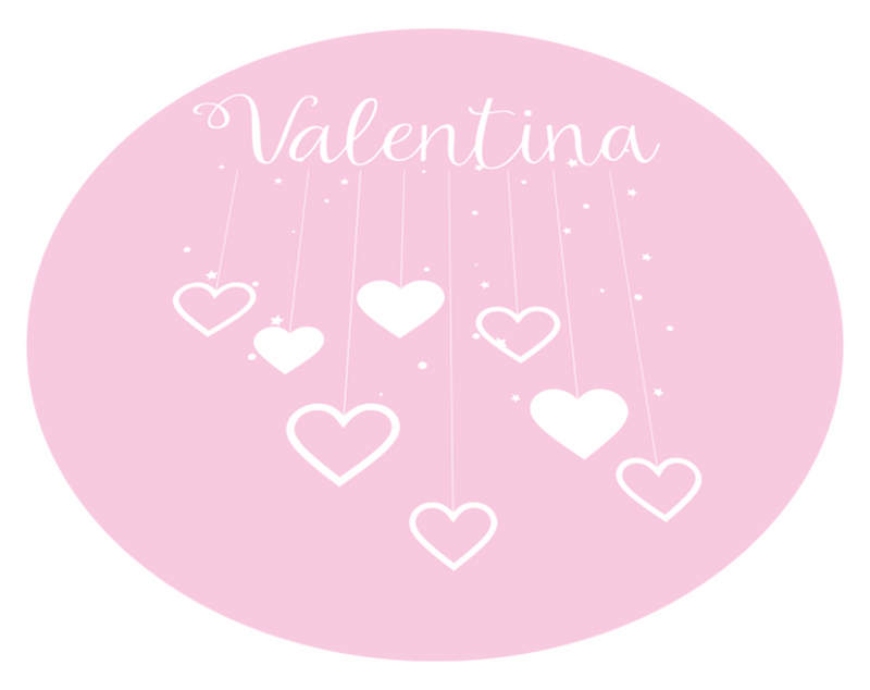 挂在粉红色背景垫上的心 Tenstickers