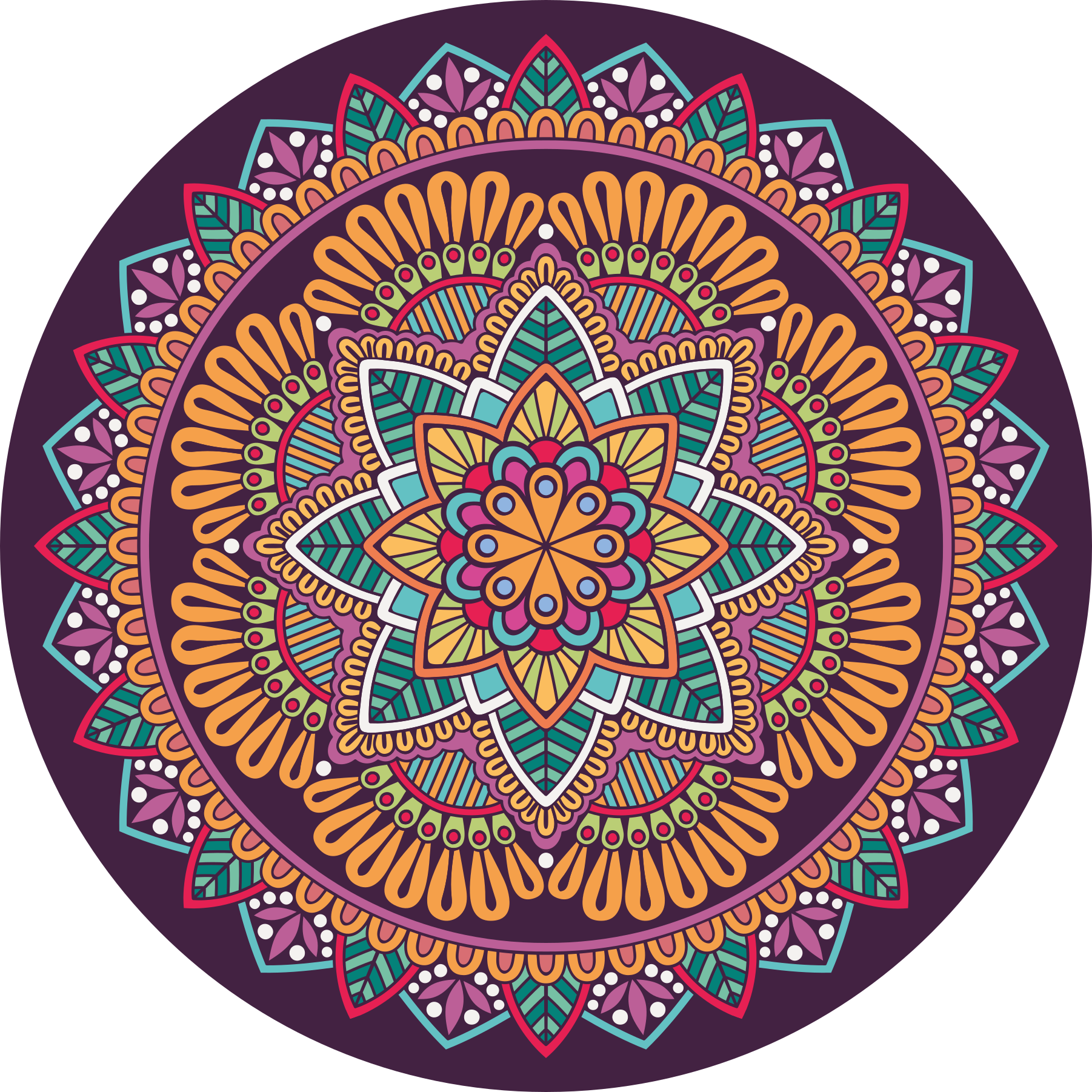 Alfombra de vinilo mandala Forma de flor de mandala abstracto - TenVinilo