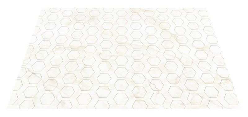 Hexagonal tiles pattern with marble bathroom vinyl flooring TenStickers
