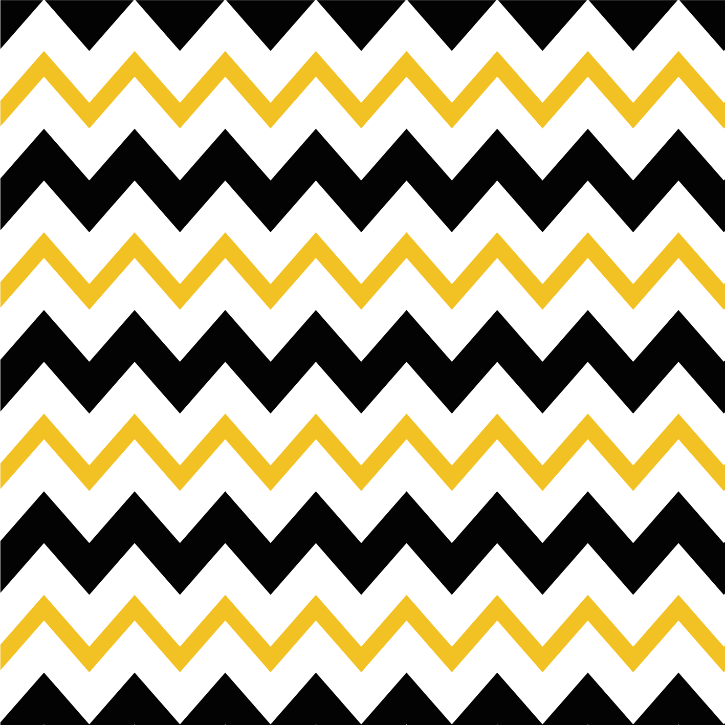 Black and yellow zig zag lines square rug - TenStickers
